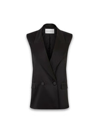 Ärmelloser Blazer aus Satin