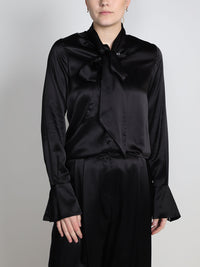 Bluse mit Schluppen-Detail aus Seide