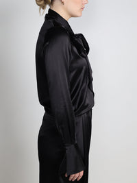 Bluse mit Schluppen-Detail aus Seide