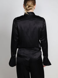 Bluse mit Schluppen-Detail aus Seide