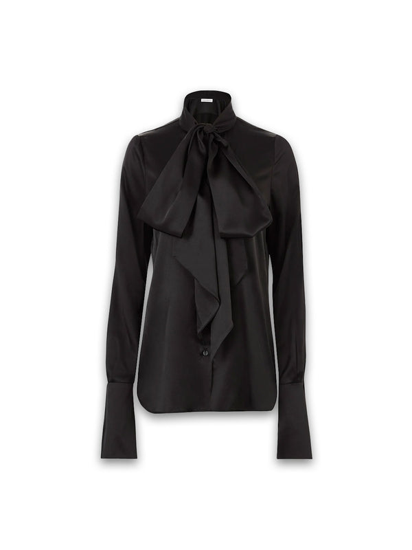 Bluse mit Schluppen-Detail aus Seide