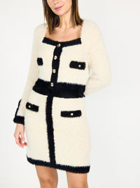 Cardigan aus Tweed mit Karree-Ausschnitt