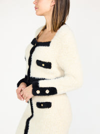 Cardigan aus Tweed mit Karree-Ausschnitt