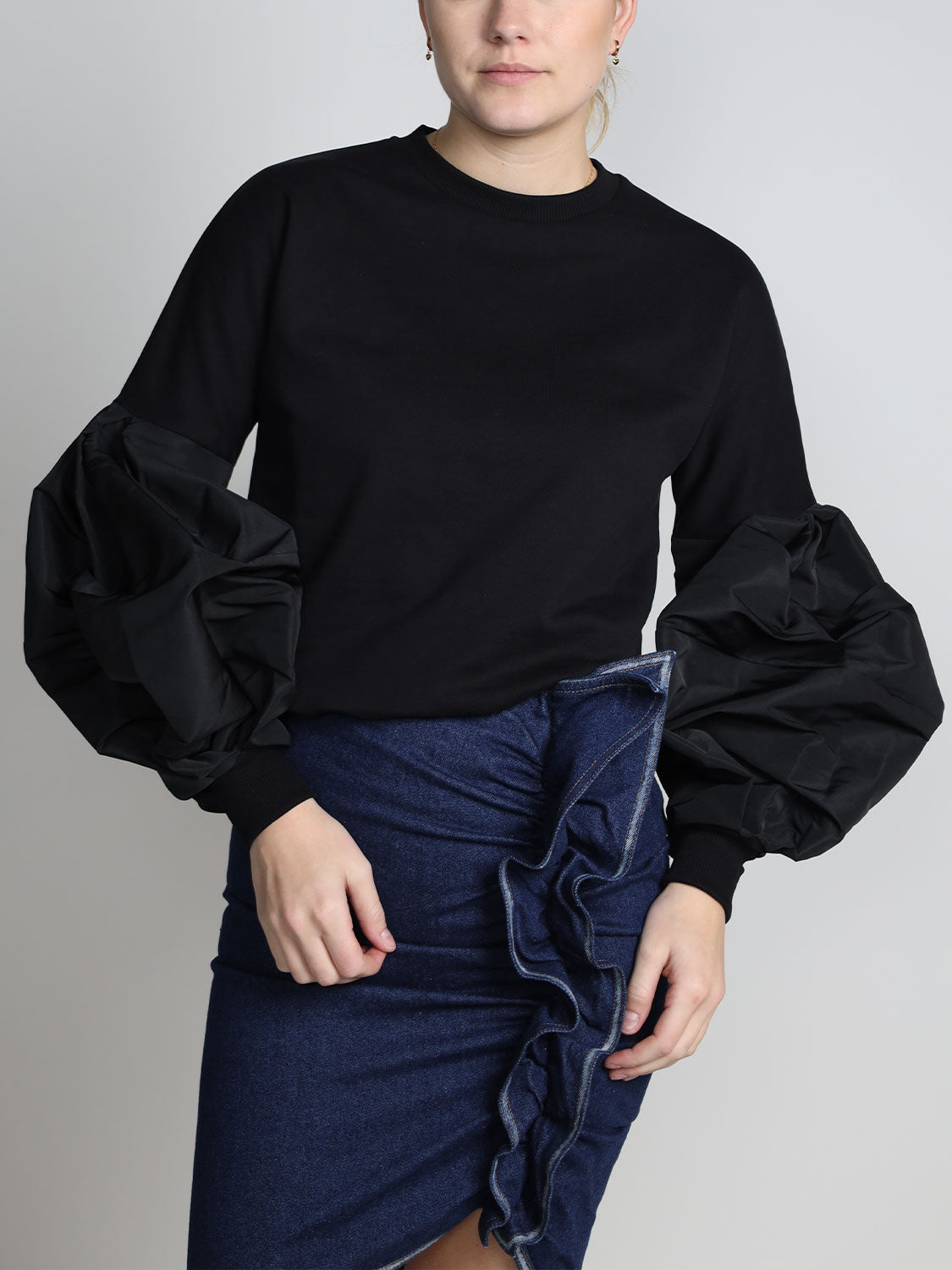 Twisted Fleece – Pullover mit Ballonärmeln