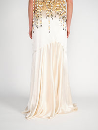 Bias Cut Maxirock aus Seiden-Mix