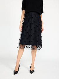 Plissierter Tüll-Rock mit Punkt-Design