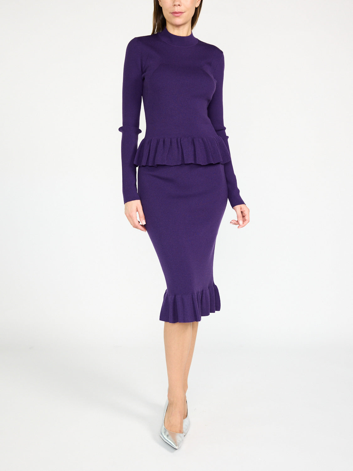 Midirock mit gerüschtem Schößchen