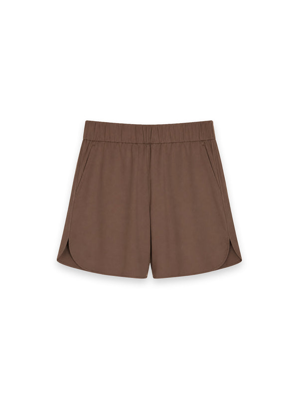 Elastische Shorts mit Bundfalten
