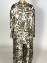 Farbflecken-Muster Bluse aus Seide 