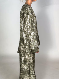 Farbflecken-Muster Bluse aus Seide 