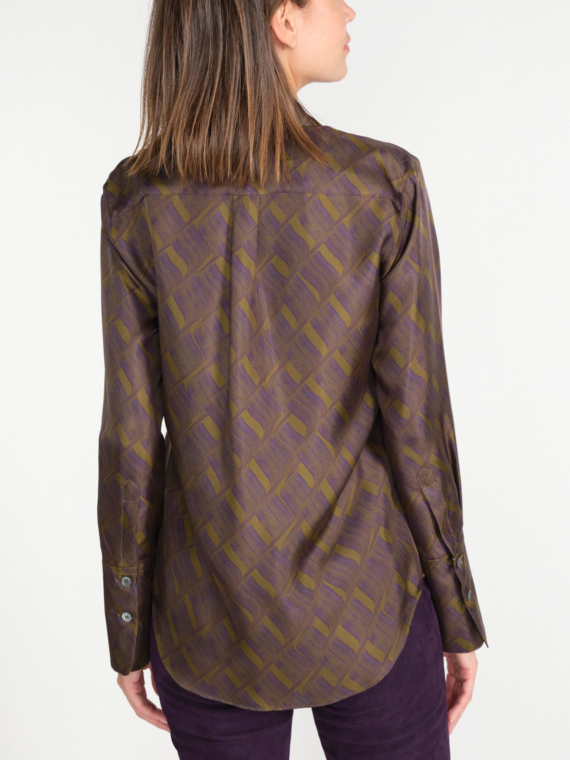 Seide-Bluse mit Wellen-Muster