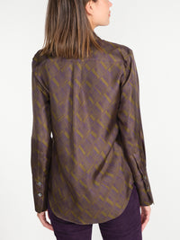 Seide-Bluse mit Wellen-Muster