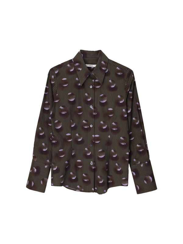 Baumwoll-Bluse mit Nadelstreifen-Design  