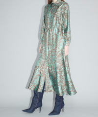 Gemustertes Maxikleid aus Seide