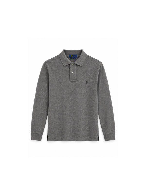 Polo Ralph Lauren Langarm-Poloshirt aus Baumwolle in Anthrazit