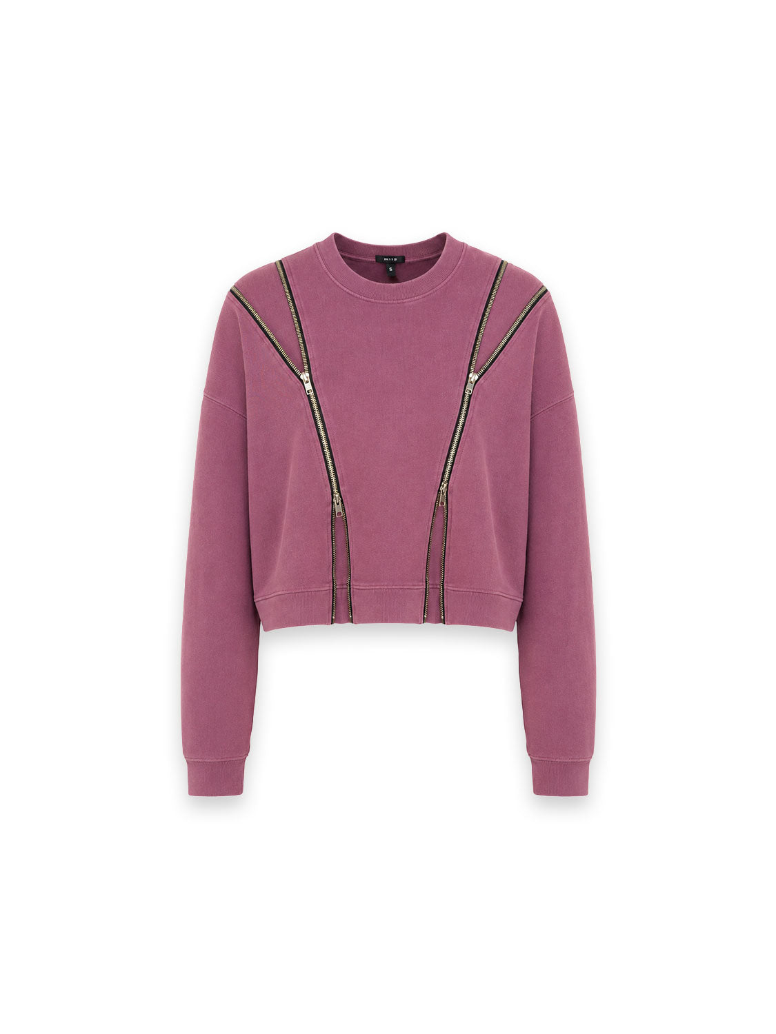 Berry Zip Sweatshirt – Zippered Statement Detail