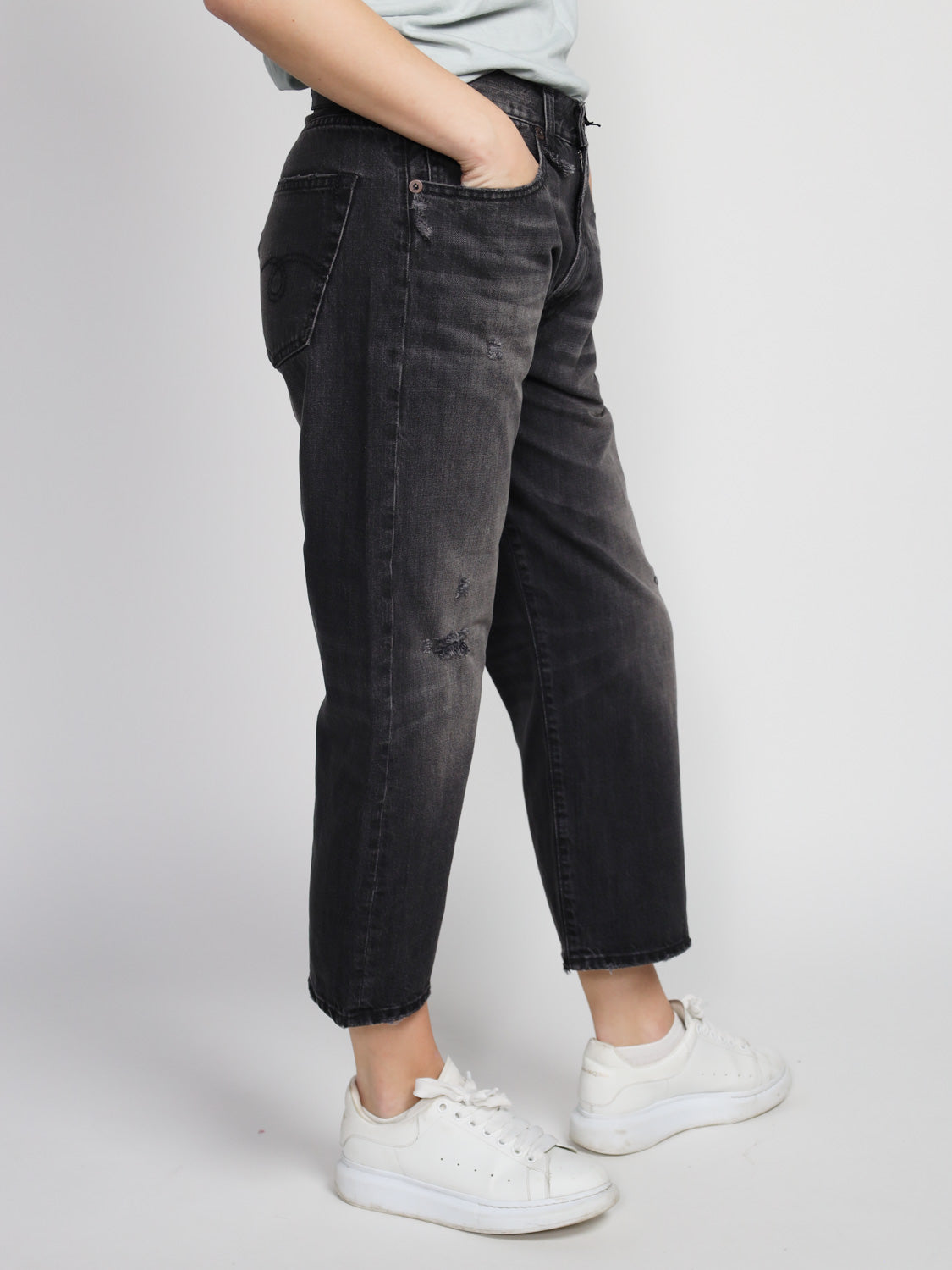 Boyfriends Jeans mit Used-Details