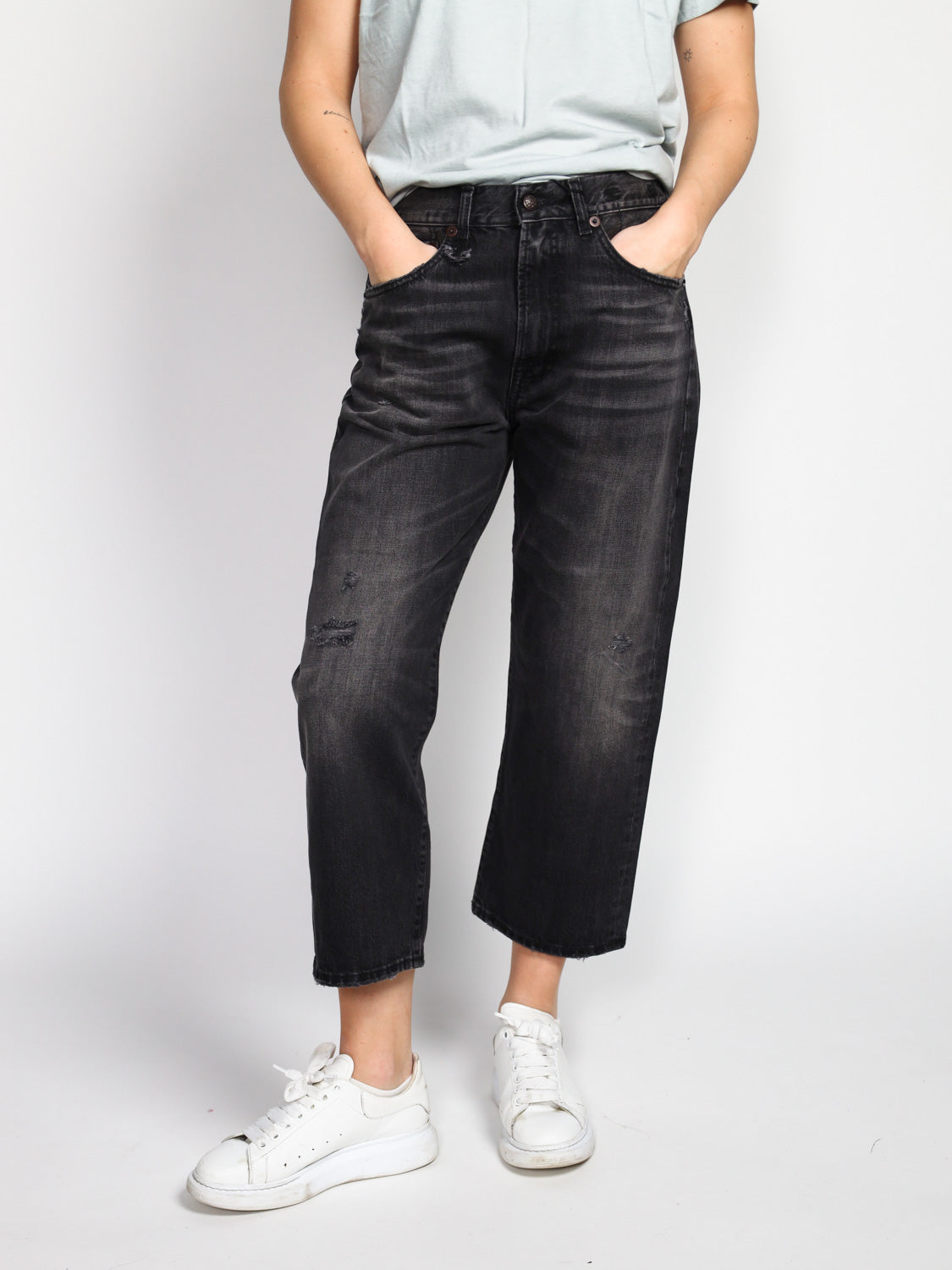 Boyfriends Jeans mit Used-Details