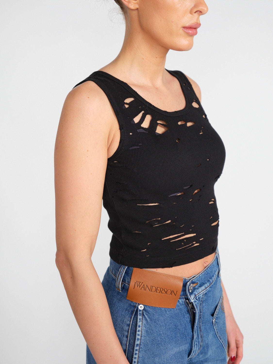 Distressed Tank - Cropped Top mit Cut-Outs