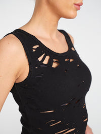 Distressed Tank - Cropped Top mit Cut-Outs