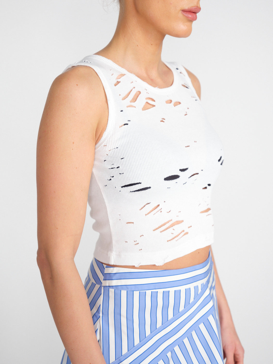 Distressed Tank - Cropped Top mit Cut-Outs