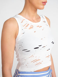 Distressed Tank - Cropped Top mit Cut-Outs