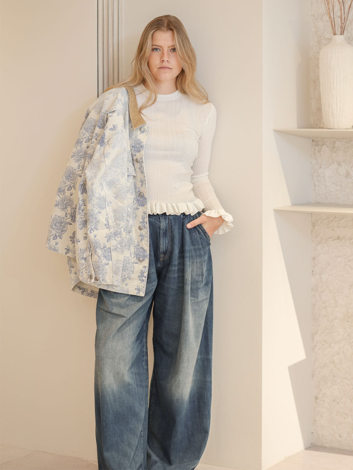 Triple Pleat Jeans – Denim mit markanten Bundfalten