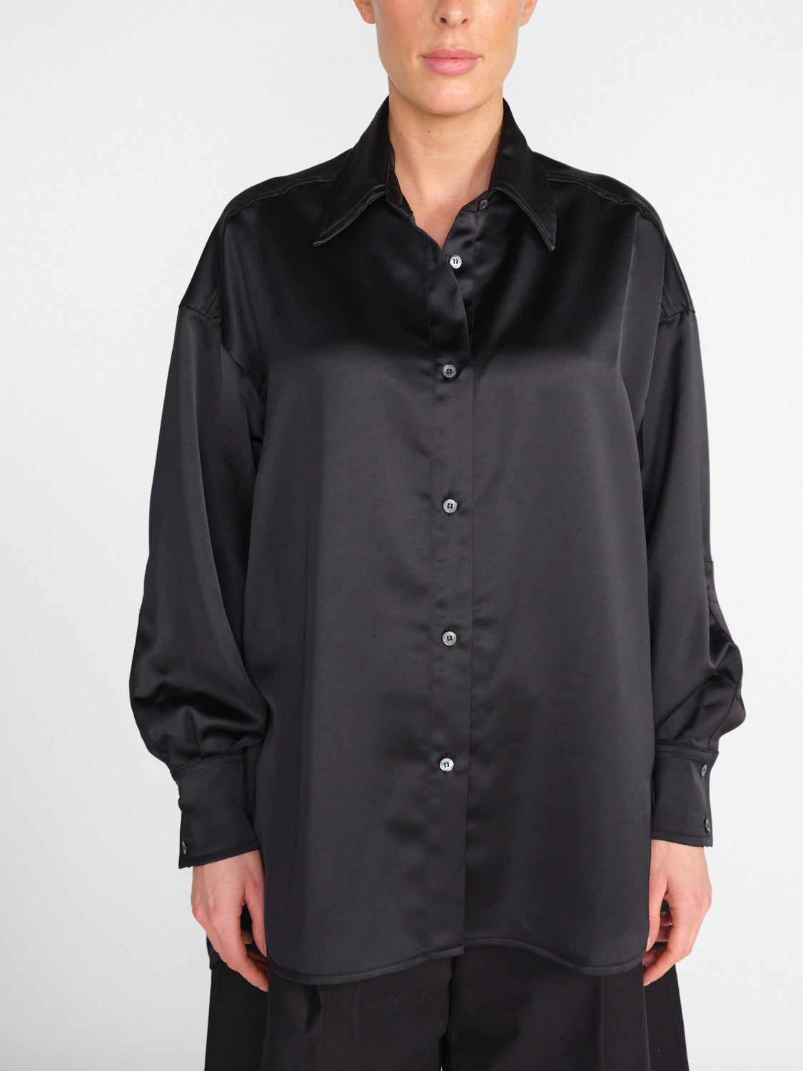 Oversized Satin-Hemd