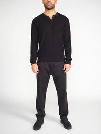 Serafino – Leichter Ripp-Baumwoll Pullover mit Knopfleiste