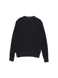 Serafino – Leichter Ripp-Baumwoll Pullover mit Knopfleiste