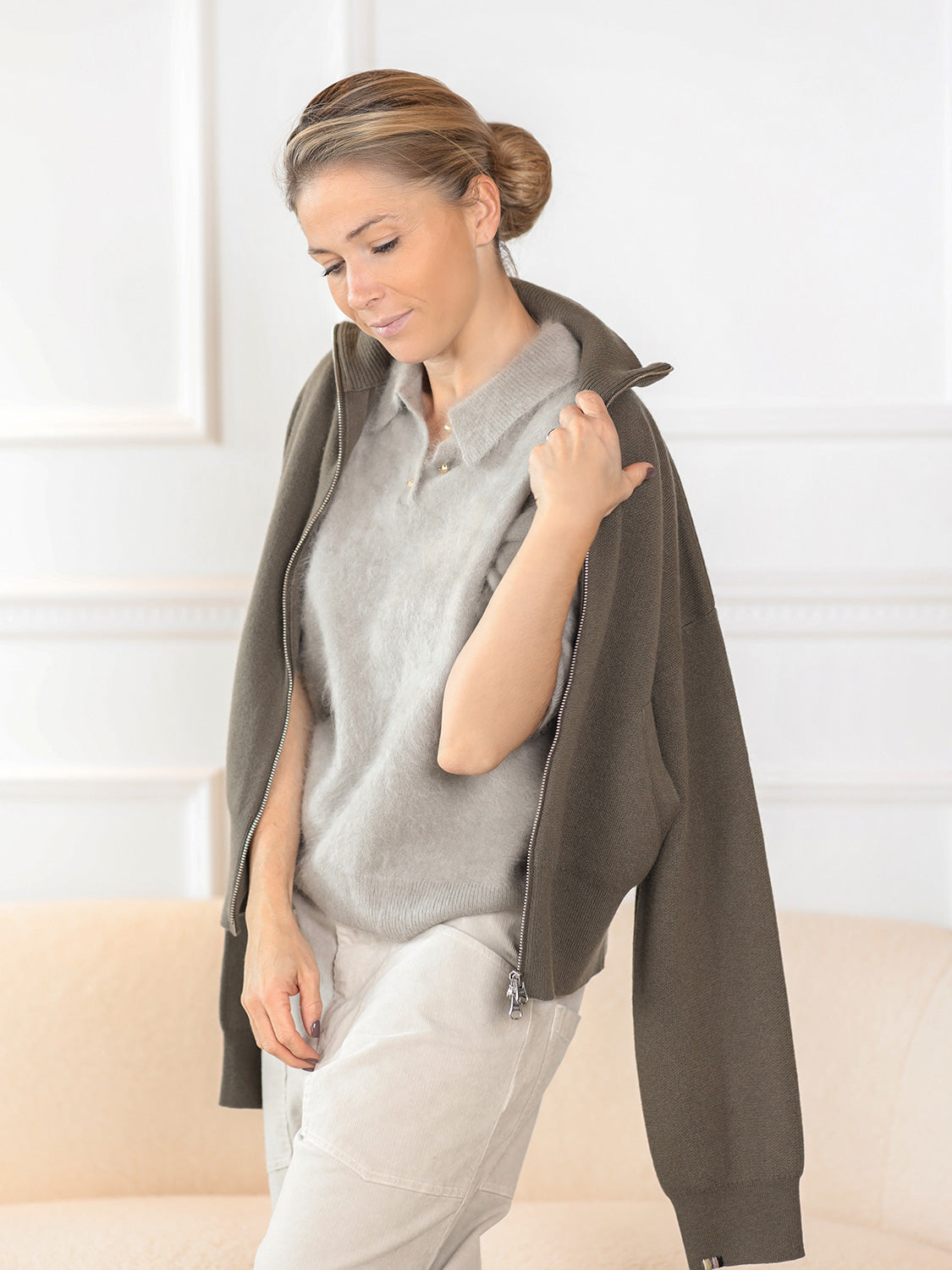 Selva – Poloshirt aus brushed Cashmere