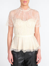 Kehlani – Stretchiges Bustier-Top mit Details aus Spitze