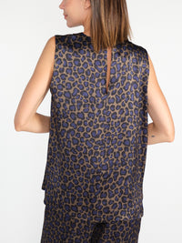 Top aus Viskose mit Animal Print