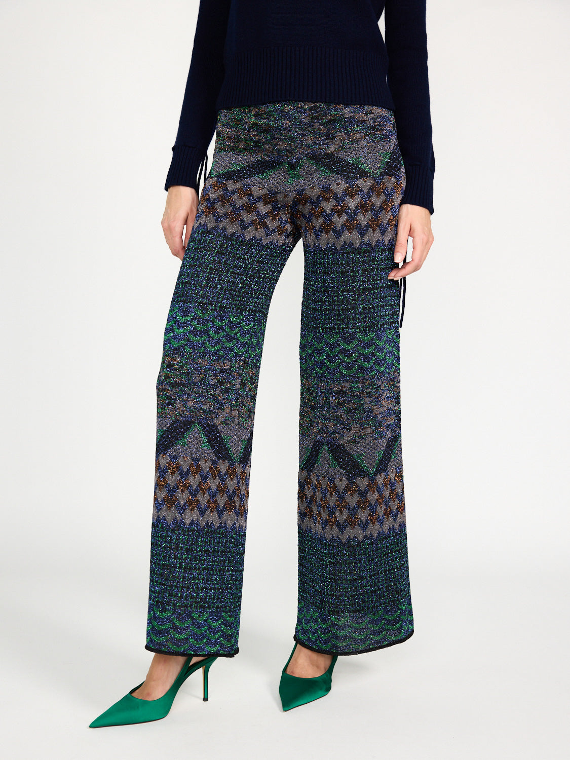 Pailletten Straight Leg Hose