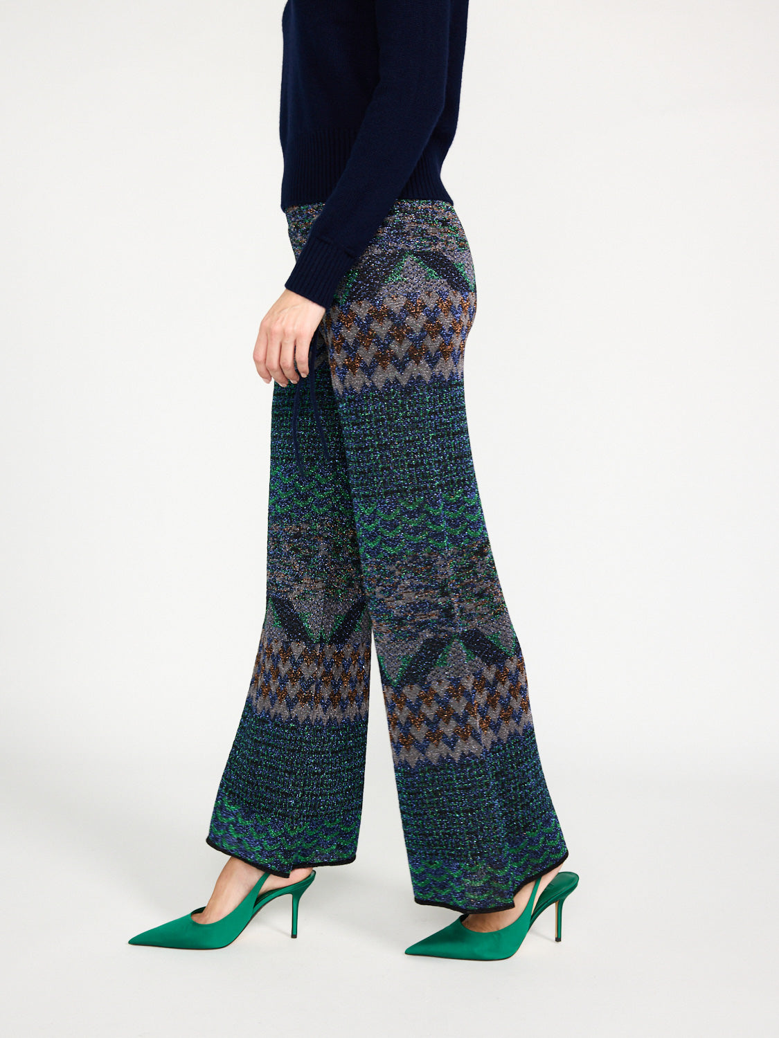 Pailletten Straight Leg Hose