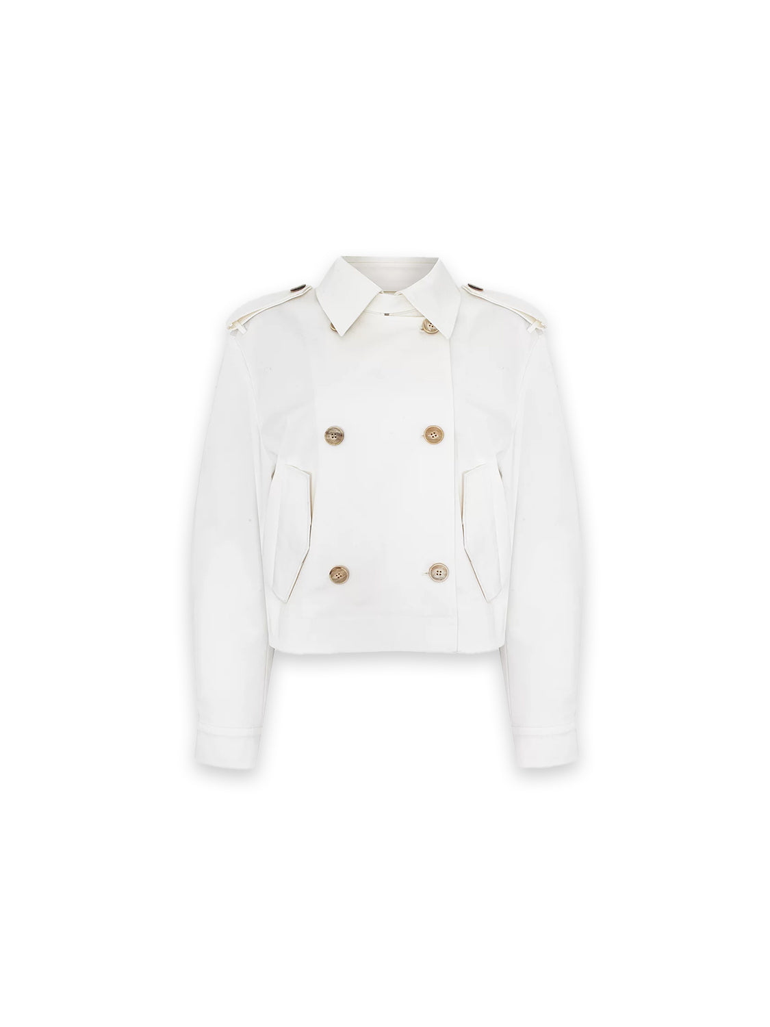 Finja Jacket - Kurze doppelreihige Trenchjacke aus Baumwoll-Drill