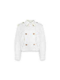 Finja Jacket - Kurze doppelreihige Trenchjacke aus Baumwoll-Drill