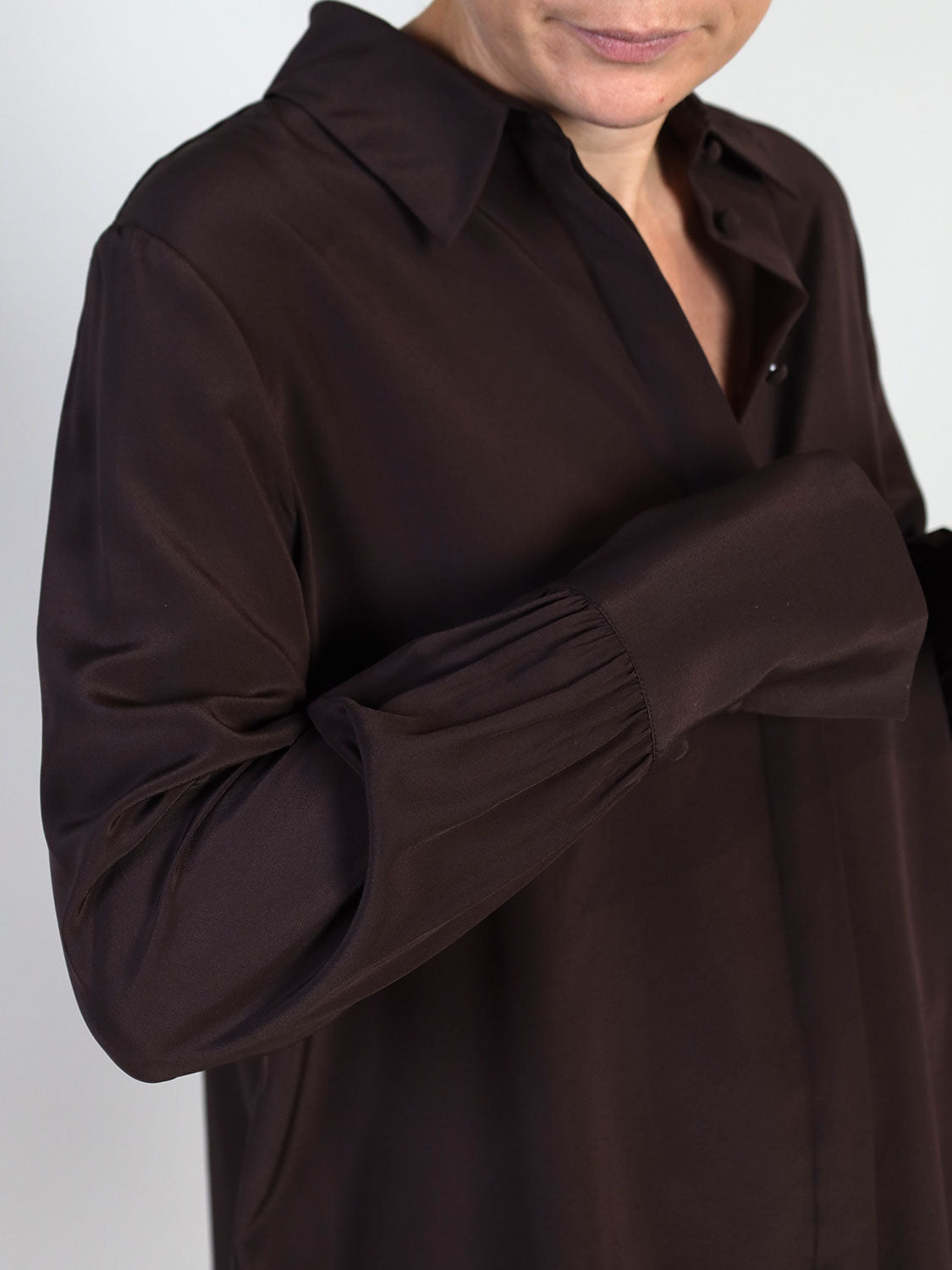 Klassische Hemdbluse aus Crêpe de Chine