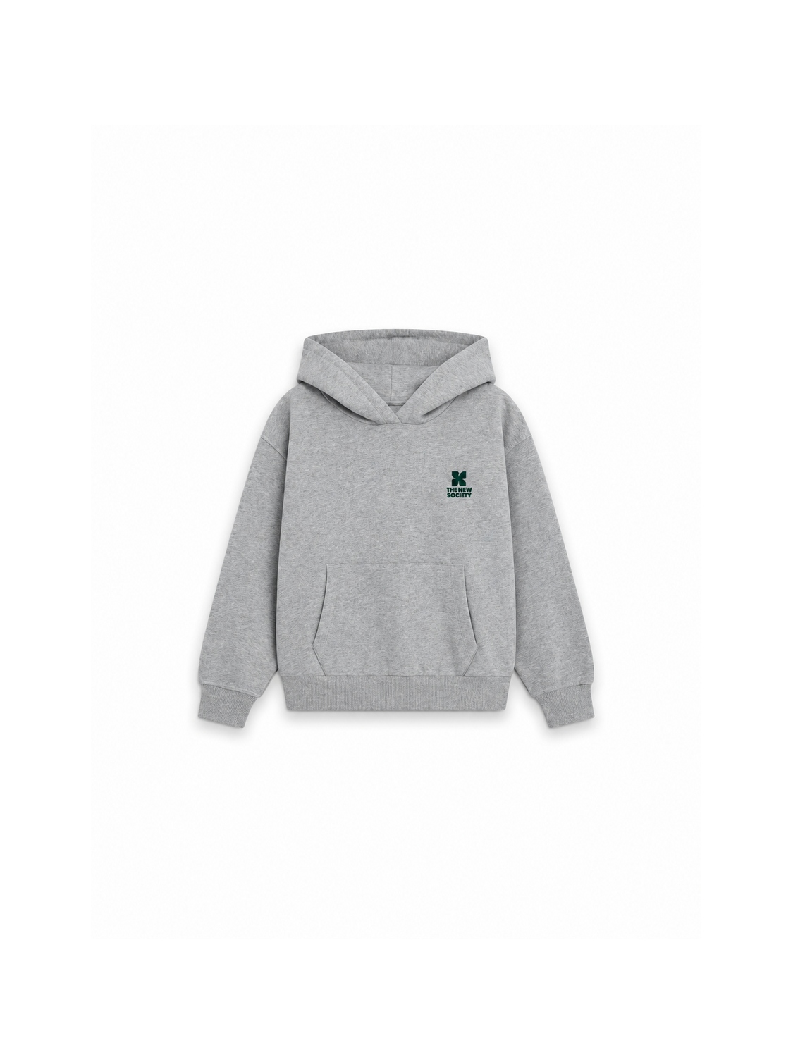 The New Society TNS Logo Kinderhoodie aus Baumwolle – Vorderansicht