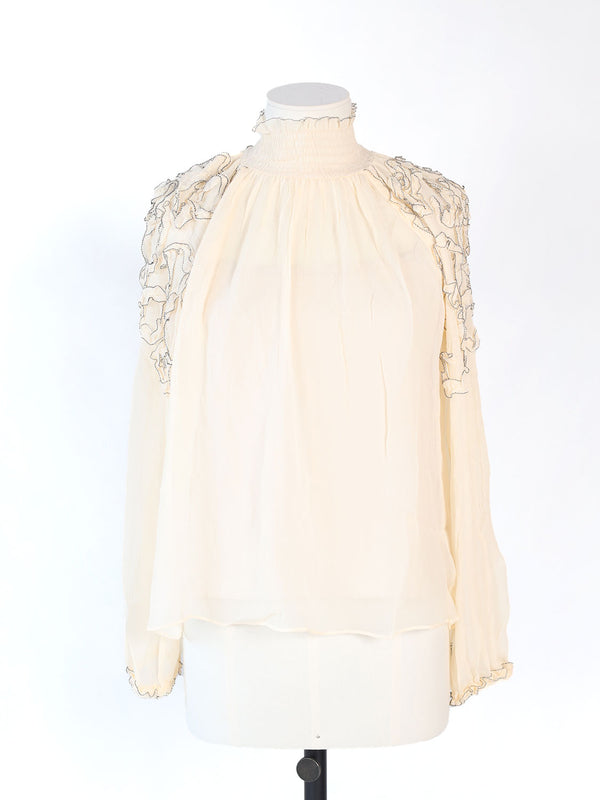 Magdalena – Langärmelige Bluse aus Seide