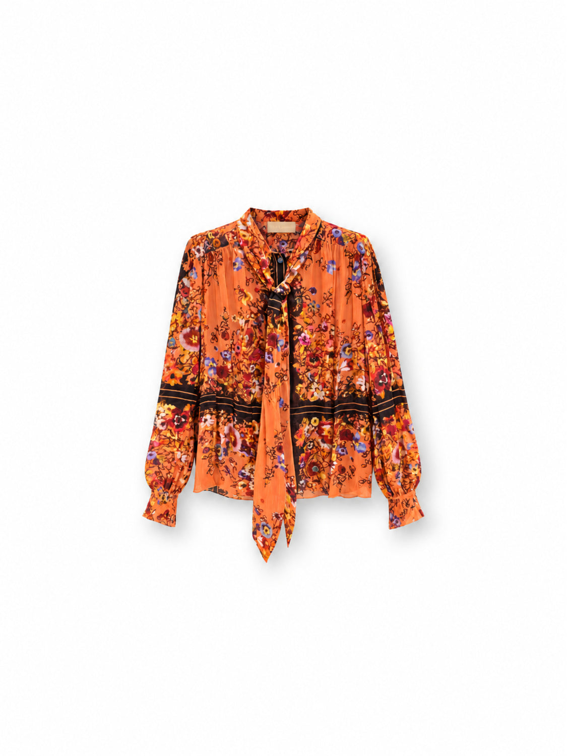 Ulla Johnson Vesela – Seidenbluse mit Blumenprint und Bindeband