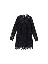 Eleni - Patchwork Minikleid mit floralem Lochmuster