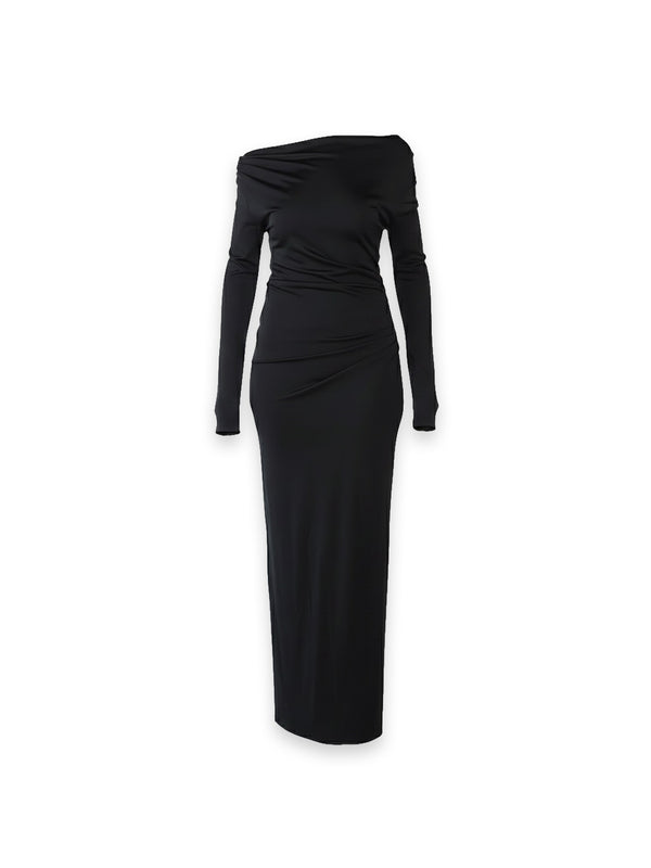 Off Shoulder Draped Gown  Maxikleid