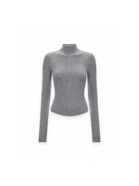 Victoria Beckham Georgia Rippstrickpullover aus Merinowolle – Vorderansicht
