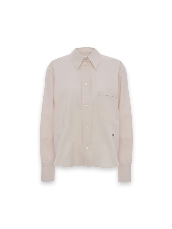 Gropped Long – Klassische Bluse mit Logo-Detail