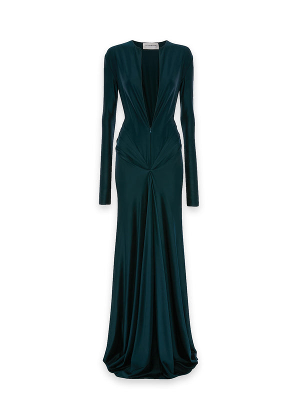 Long Sleeve – leicht glänzendes Kleid mit langen Ärmeln