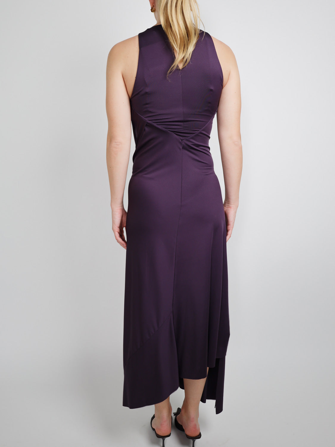 Sleeveless Drape Front – Stretchiges Maxikleid