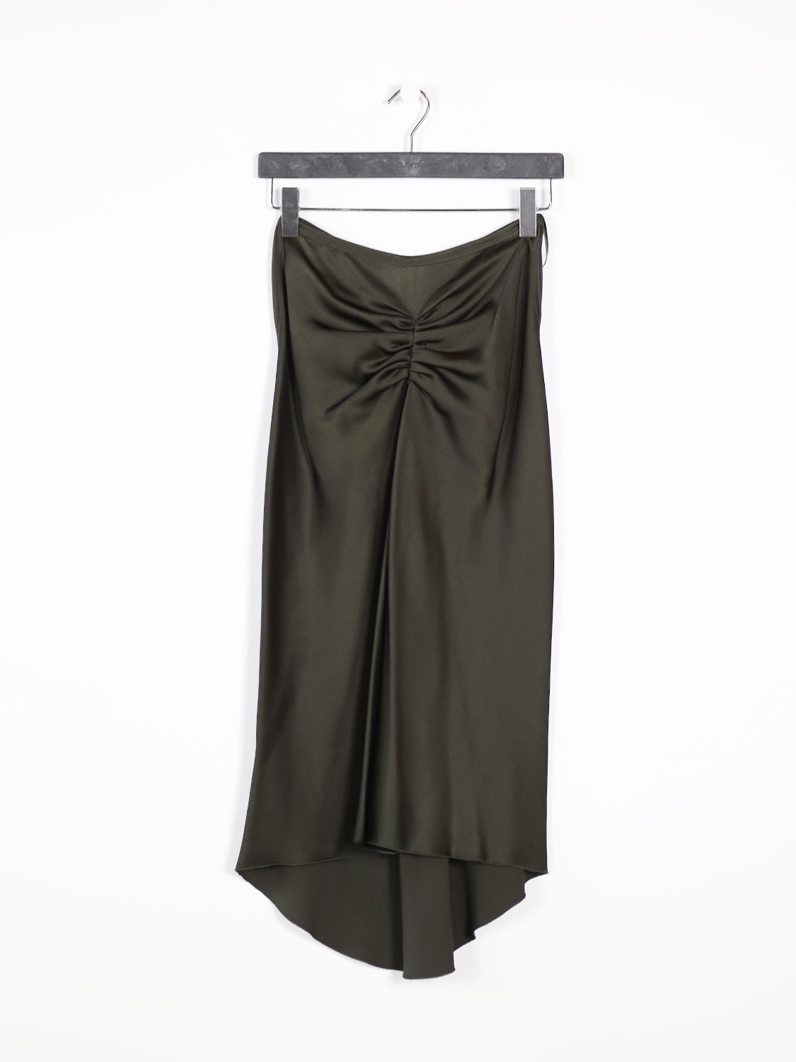 Bella – Satinrock mit Raffdetails