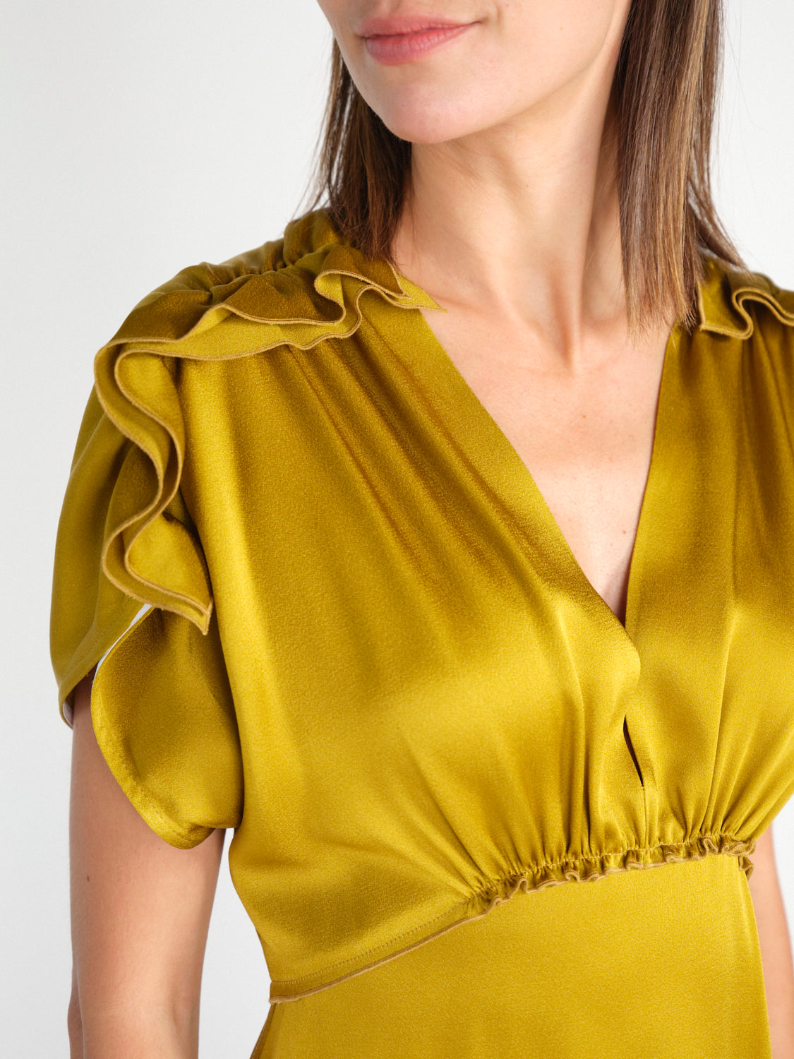 Midikleid aus Satin-Seiden-Crêpe  