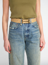 Jumbo Frame – Ledergürtel mit goldfarbener Schließe	 